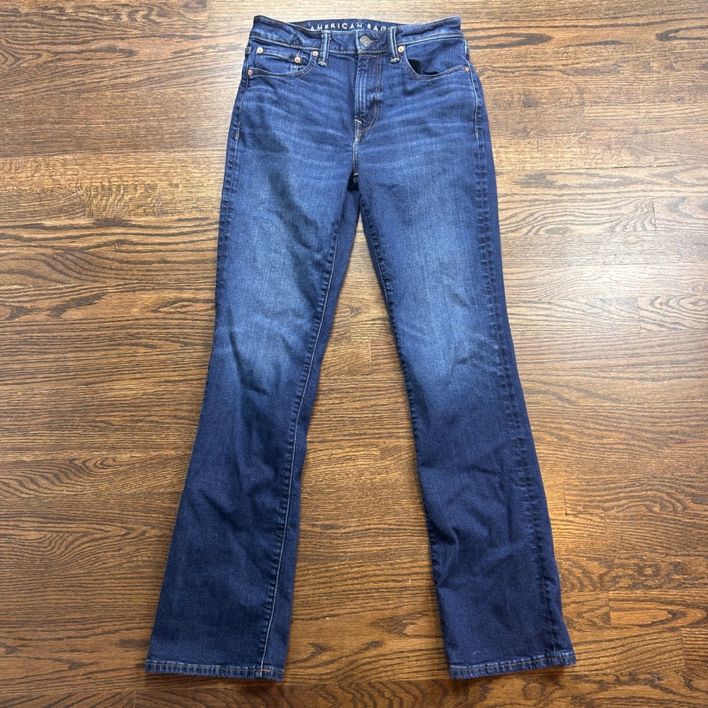 American Eagle Slim Bootcut Jeans Mens 29x34 Dark Wash Airflex+ Blue Denim